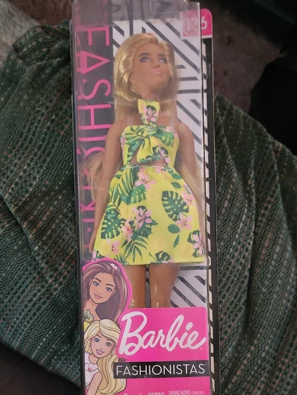 Barbie Yellow Tropical Print Halter Dress for Girls #126
